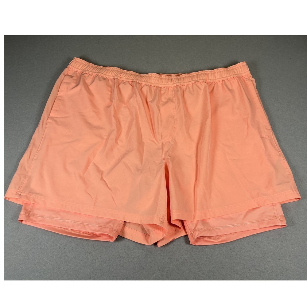 DSG Mens XXL 2-in-1 Running Shorts Pink Ray 5" Lined Athletic Gym Training NEW